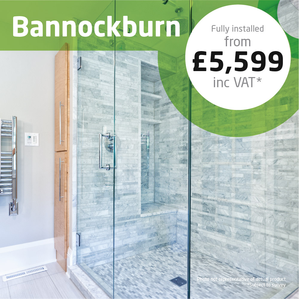 Haddow Bathrooms Bannockburn package. A clean-cut stylish shower room with minimal tiling.