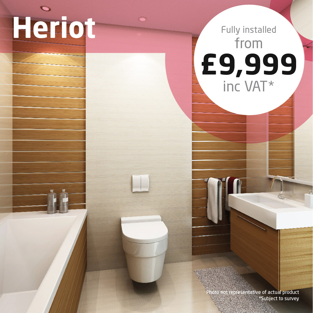 Haddow Bathrooms Heriot package. A compact bathroom with all the essentials for everyday living.